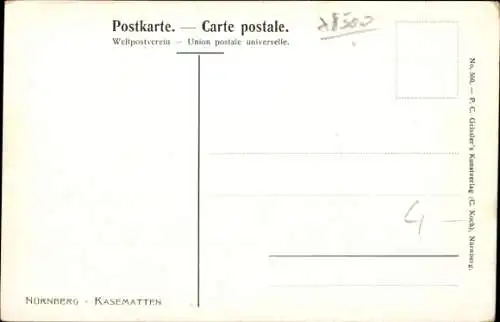 Künstler Ak Kley, Heinrich, Nürnberg in Mittelfranken Bayern, Kasematten