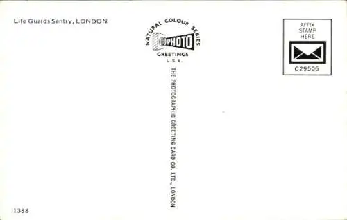 Ak City of Westminster, London, England, Leibgarde-Wache