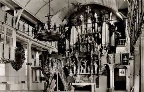 Ak Clausthal Zellerfeld im Oberharz, Marktkirche zum heiligen Geist, Innenansicht