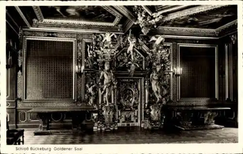 Ak Bückeburg im Kreis Schaumburg, goldener Saal, Innenansicht