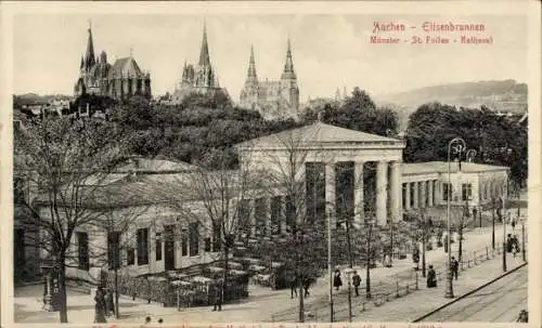 Ak Aachen, Elisenbrunnen, Münster, St. Foilan, Rathaus