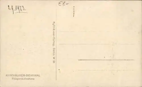 Ak Steinthaleben Kyffhäuserland in Thüringen, Kyffhäuser, Kaiser Wilhelm Denkmal, Fliegeraufnahme