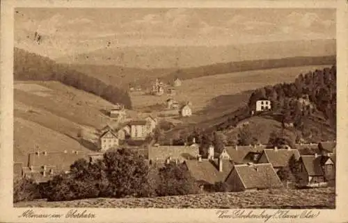 Ak Altenau Clausthal Zellerfeld im Oberharz, Blick vom Glockenberg, Kleine Oker