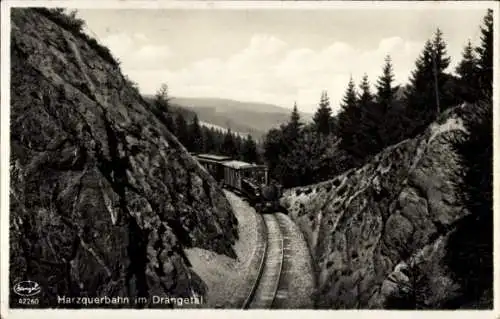 Ak Hasserode Wernigerode im Harz, Drengetal, Drängetal, Harzquerbahn