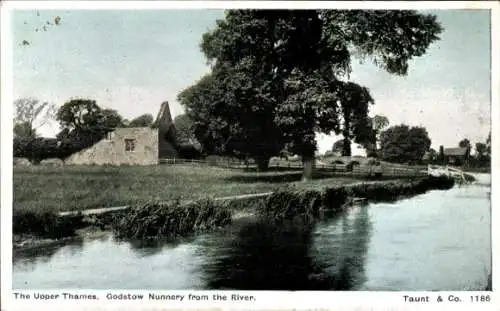 Ak Godstow Oxfordshire, England, Obere Themse, Nonnenkloster vom Fluss aus