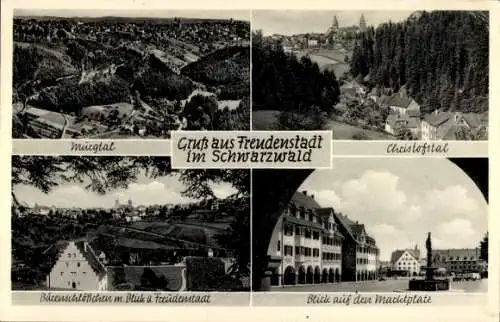 Ak Freudenstadt im Schwarzwald, Murgtal, Christofstal, Marktplatz, Bärenschlösschen