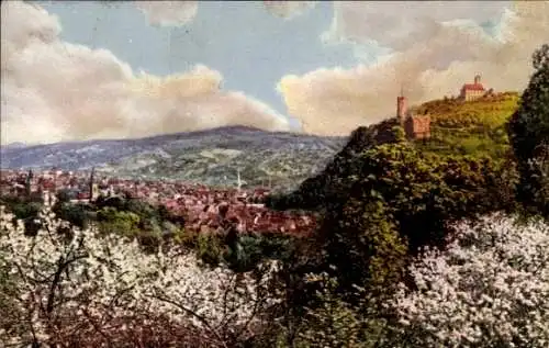 Ak Weinheim an der Bergstraße Baden, Panorama, Wachenburg, Burgruine Windeck