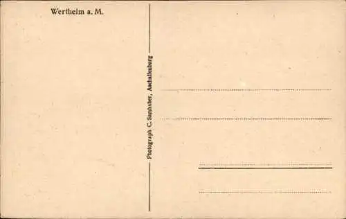 Ak Wertheim am Main, Teilansicht, Holzstapel, Schloss