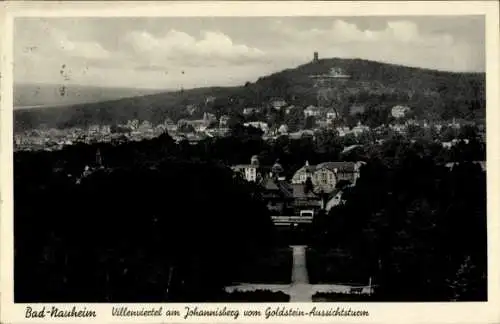 Ak Bad Nauheim in Hessen, Villenviertel am Johannisberg, Blick vom Goldstein-Aussichtsturm