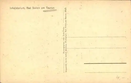 Ak Bad Soden am Taunus Hessen, Inhalatorium