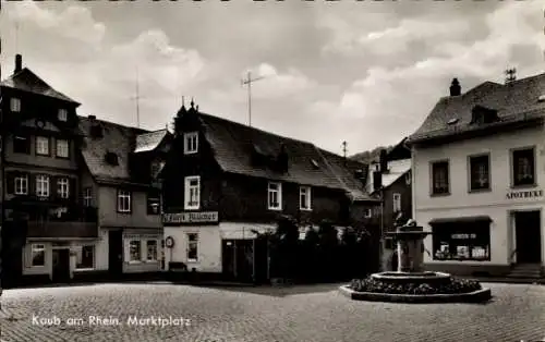 Ak Caub Kaub am Rhein, Marktplatz, Apotheke