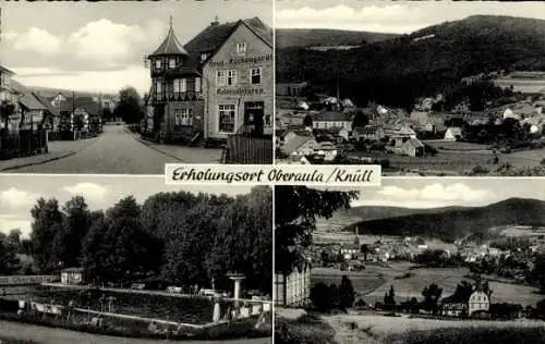 Ak Oberaula in Hessen, Panorama, Freibad, Kolonialwarengeschäft