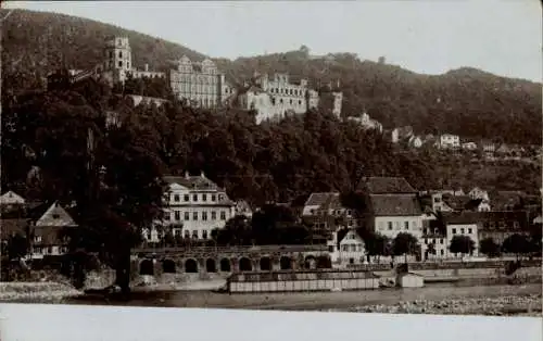 Foto Ak Heidelberg am Neckar, Teilansicht, Schloss