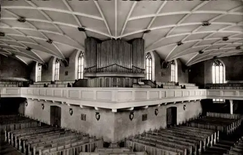 Ak Freudenstadt im Schwarzwald, Evangelische Stadtkirche nach 1945, Innenansicht, Orgel