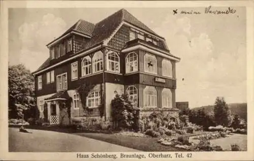 Ak Braunlage im Oberharz, Haus Schönberg