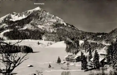 Ak Spitzingsee Schliersee in Oberbayern, Hotel Mayerhof, Brecherspitz, Winter