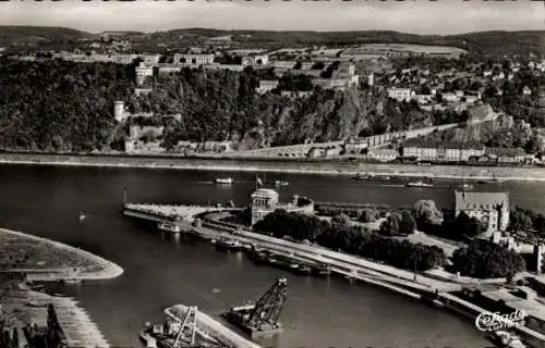 Ak Koblenz am Rhein, Deutsches Eck, Festung Ehrenbreitstein