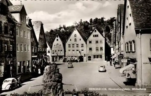 Ak Hersbruck in Mittelfranken, Hindenburgplatz, Michelberg