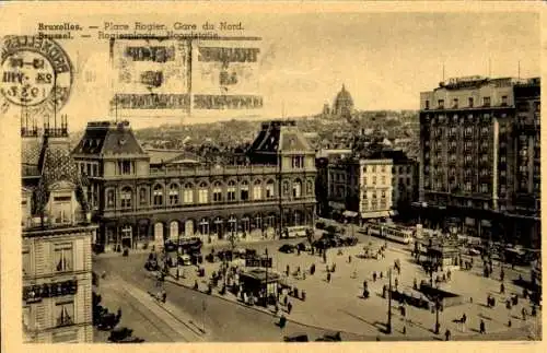 Ak Brüssel Brüssel, Place Rogier, Gare du Nord