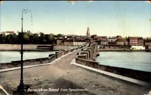 Ak Berwick on Tweed, Brücke von Tweedmouth