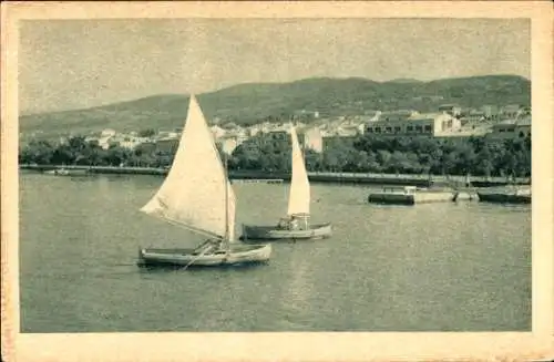 Ak Crikvenica Kroatien, Panorama, Segelboote