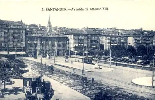 Ak Santander Kantabrien Spanien, Avenida de Alfonso XIII