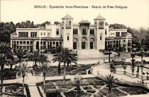 Ak Sevilla Andalusien, Palast der antiken Künste, Iberoamerikanische Ausstellung