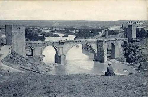 Ak Toledo Castilla La Mancha Spanien, Puente de San Martin