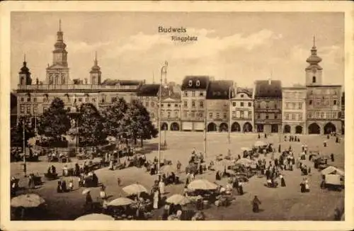 Ak České Budějovice Budweis Südböhmen, Ringplatz