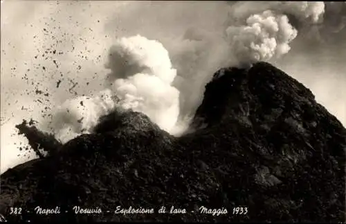 Ak Napoli Neapel Campania, Vesuvio, Esplosione di lava, 1933