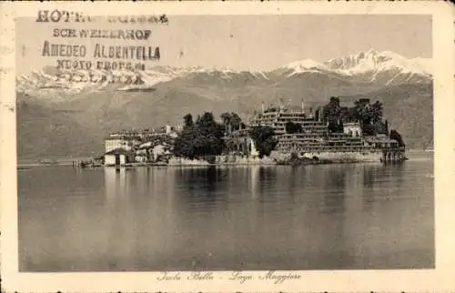 Ak Isola Bella Lago Maggiore Piemonte, Blick zur Insel