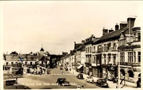 Ak Carlisle Cumbria England, Marktplatz und Rathaus