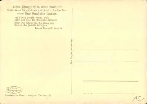 Ak Zwickau in Sachsen, Disporakirche zur Hl. Familie, Pfingstfest, Maialtar