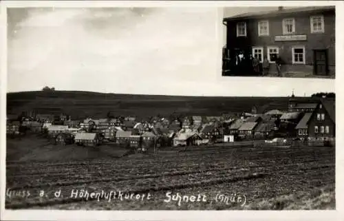 Foto Ak Schnett Masserberg im Thüringer Schiefergebirge, Gasthaus zum Schneitersbach, Totalansicht