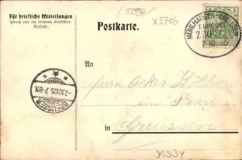 Ak Schlotheim in Thüringen, Gesamtansicht, Waldschlösschen, Verlag v. Herm. Erdenberger