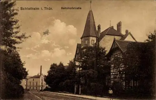 Ak Schlotheim in Thüringen, Bahnhofstraße