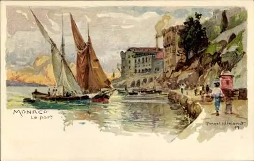 Künstler Litho Wielandt, Manuel, Monaco, Le Port