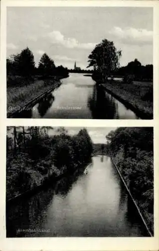 Ak Groß Köris im Kreis Dahme Spreewald, Schulzensee, Eisenbahnkanal