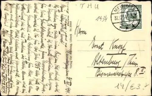 Ak Meiningen in Thüringen, Teilansicht der Stadt mit Schloss