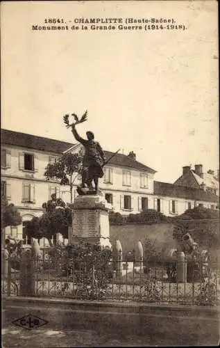 Ak Champlitte Haute Saône, Monument de la Grande Guerre 1914-1918