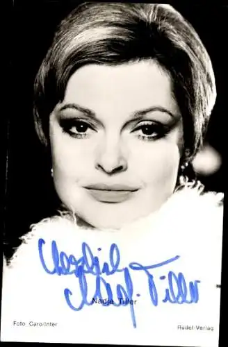 Ak Schauspielerin Nadja Tiller, Portrait, Autogramm