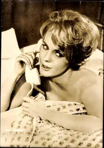 Ak Schauspielerin Jean Seberg, Portrait am Telefon, Diamantenbillard