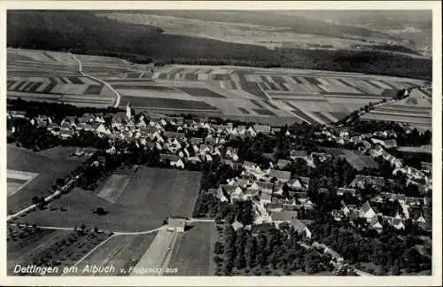 Ak Dettingen am Albuch Gerstetten Württemberg, Fliegeraufnahme