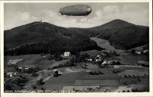 Ak Schweigmatt Raitbach Schopfheim in Baden, Fliegeraufnahme, Hohe Möhr, Zeppelin