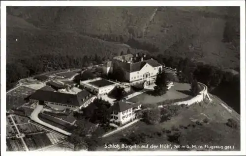 Ak Obereggenen Schliengen im Schwarzwald, Schloss Bürgeln, Fliegeraufnahme