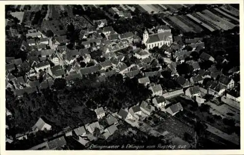 Ak Ettlingenweier Ettlingen in Baden, Fliegeraufnahme