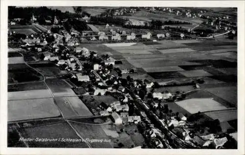 Ak Nieder-Salzbrunn Schlesien, Fliegeraufnahme