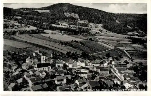 Ak Kirchdorf im Wald Niederbayern, Fliegeraufnahme