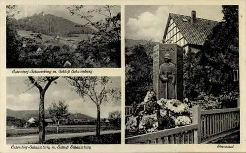 Ak Ostendorf Schaumburg Rinteln an der Weser, Schloss, Ehrenmal