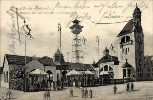 Ak Düsseldorf am Rhein, Ausstellung 1902, Restaurant der Dortmunder Aktienbrauerei